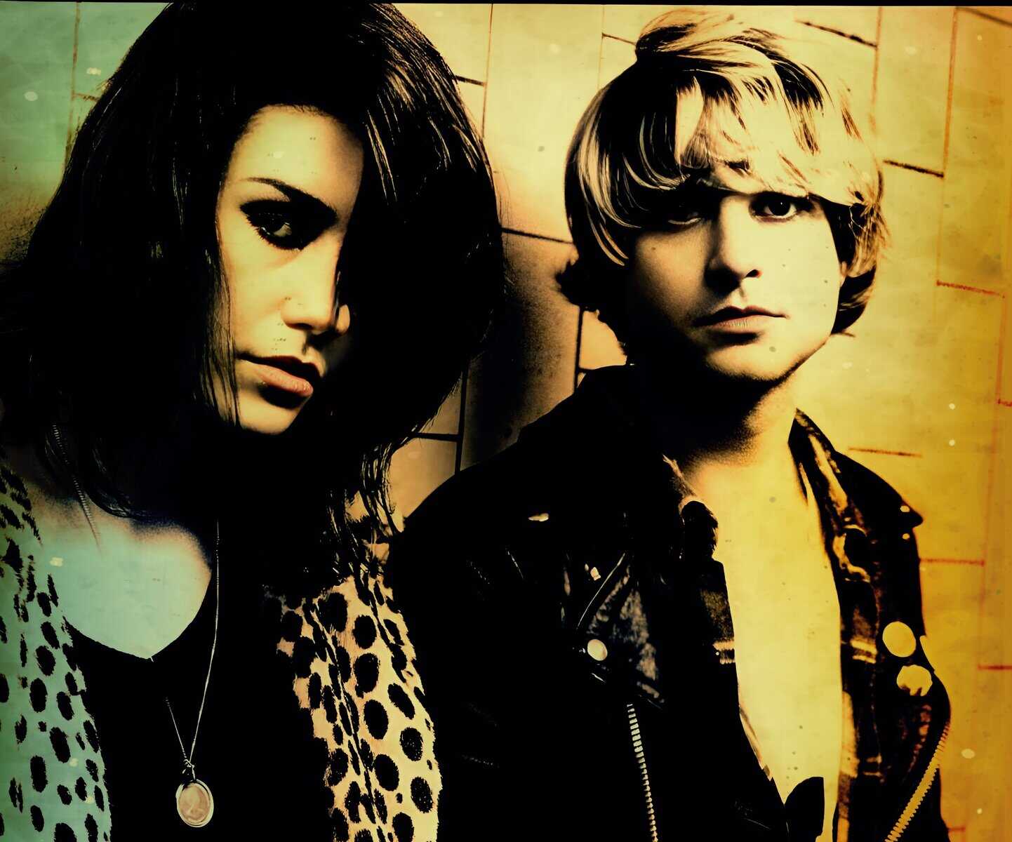 Lady Gaga and a young male model portrait with edgy fashion, emphasizing music and pop culture, related to the historic music archive theme.