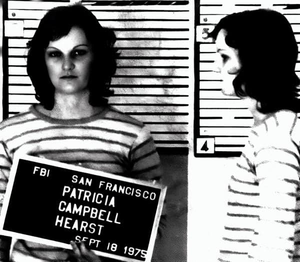 FBI San Francisco mugshot of Patricia Campbell Hearst, dating September 18, 1975, capturing a notorious historical event related to crime and media coverage.