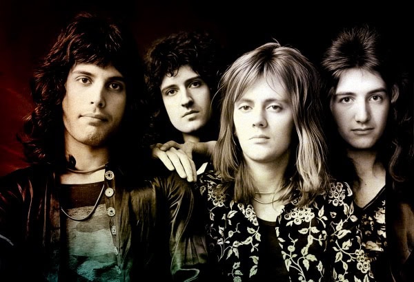 Rock band portrait, 1980s music scene, classic rock musicians, vintage band photo, popular music history image.