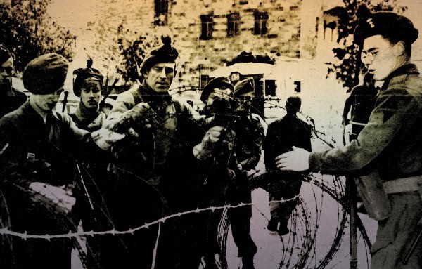 Women protesters with barbed wire during a historical political demonstration, capturing a moment of resistance and activism.