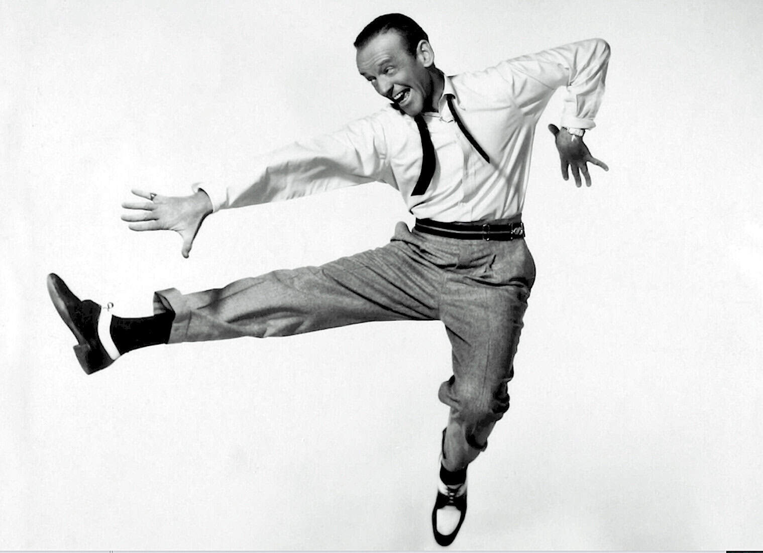 Jumping man in vintage attire, representing classic news, history, and music archives on Past Daily sound archive platform.