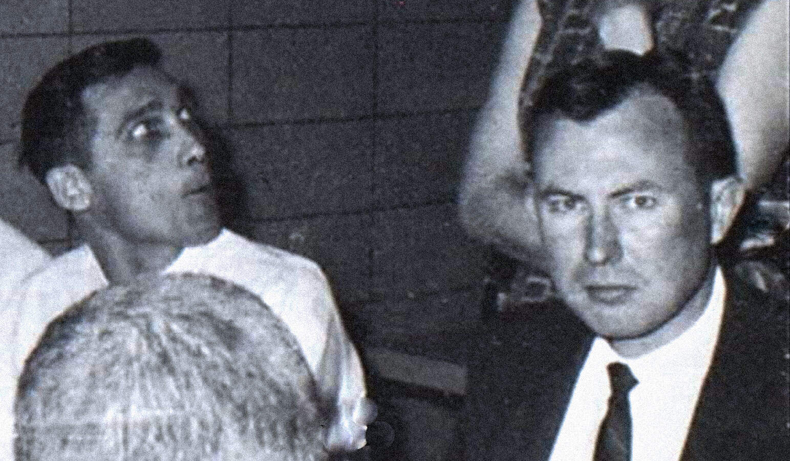 Vintage black and white photo of a young woman and a man in formal attire, capturing a moment of conversation or attention in a historical setting, highlighting news, history, and music archives.
