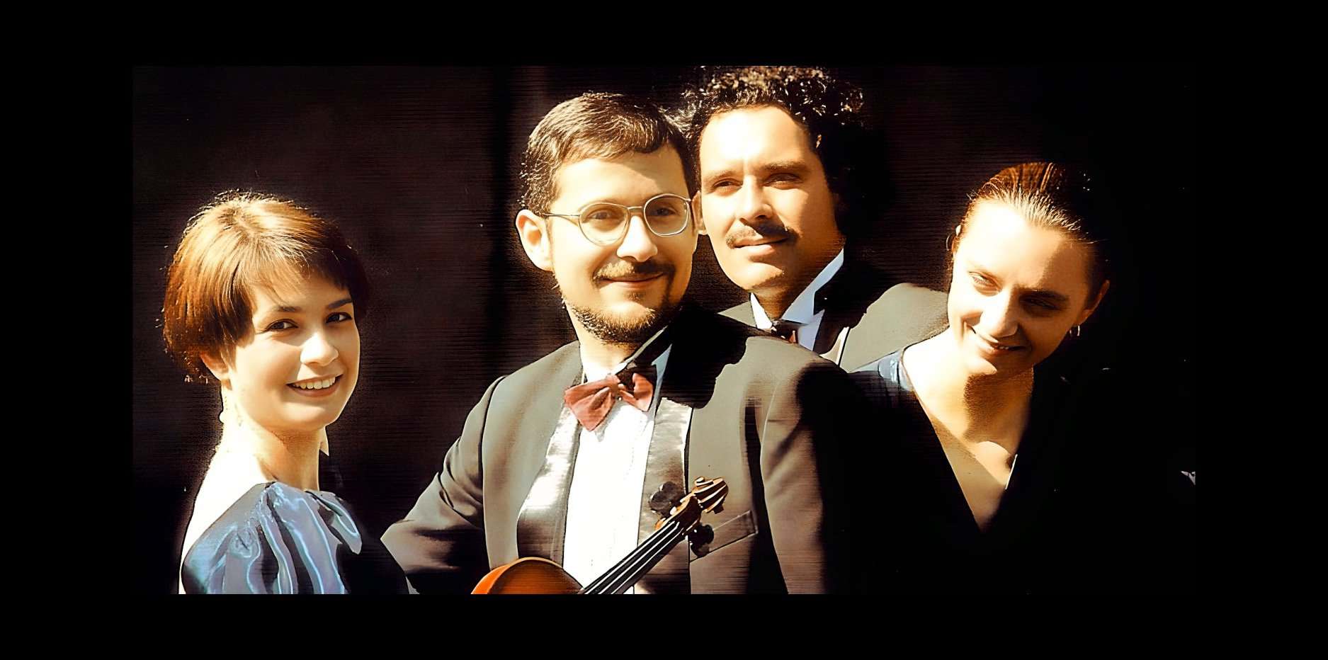 Vintage jazz band with musicians in formal attire, playing and performing with passion, showcasing classic music and entertainment.