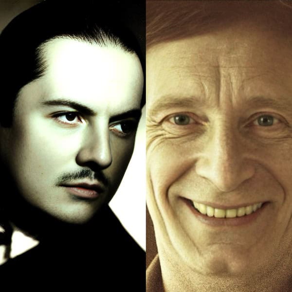 Elegant male portrait with dark background, emphasizing classic beauty and timeless style, suitable for music and cultural history features on Past Daily.