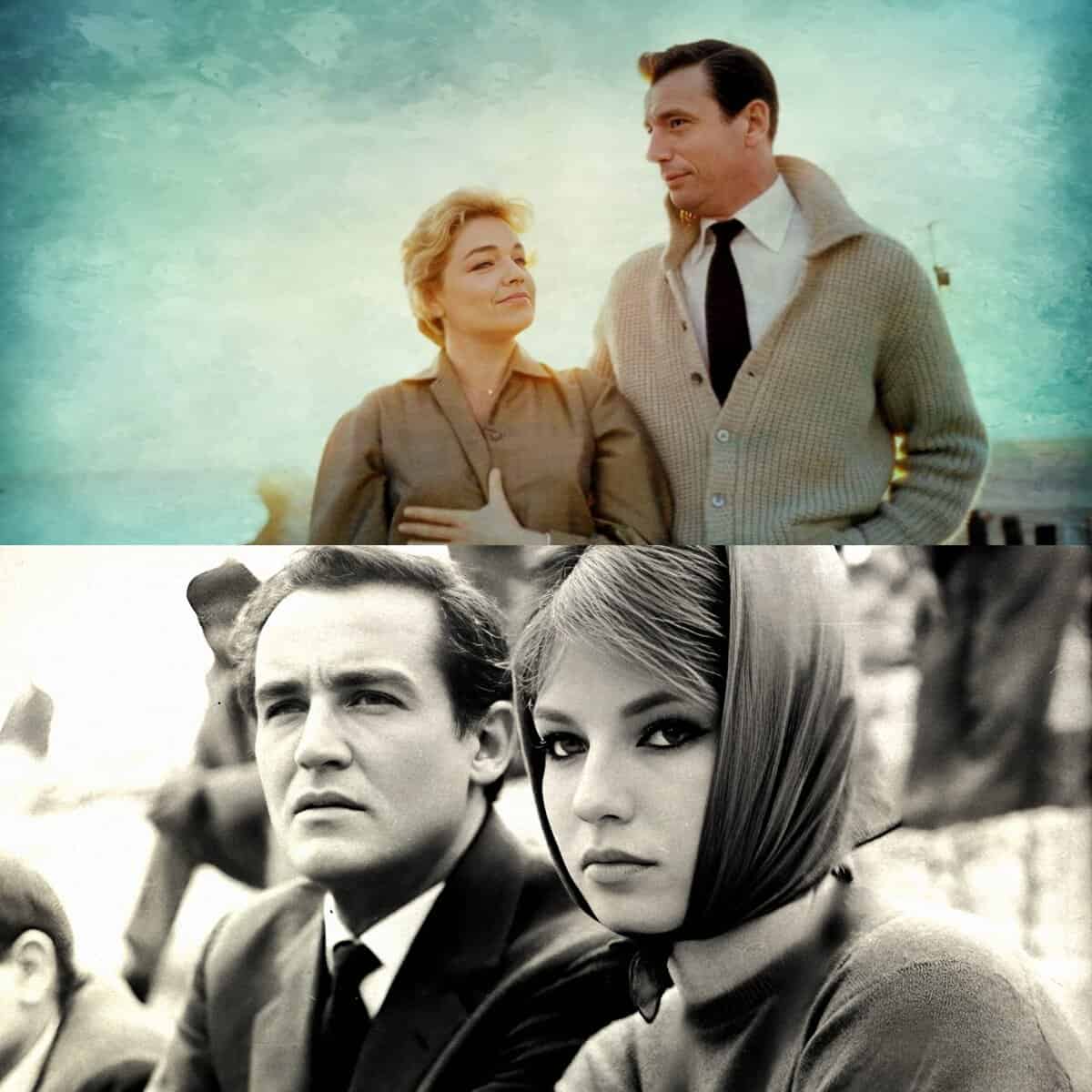 A classic scene from "Rebel Without a Cause" showcasing James Dean and Natalie Wood in an iconic 1950s drama, emphasizing vintage Hollywood, film history, and timeless acting performances.