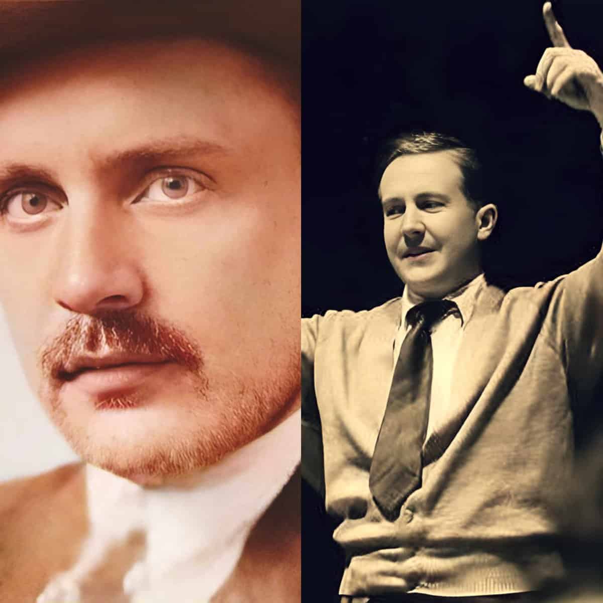 Close-up of a man's face with detailed eye and facial features, emphasizing vintage and historical themes in news, music, and history archives.