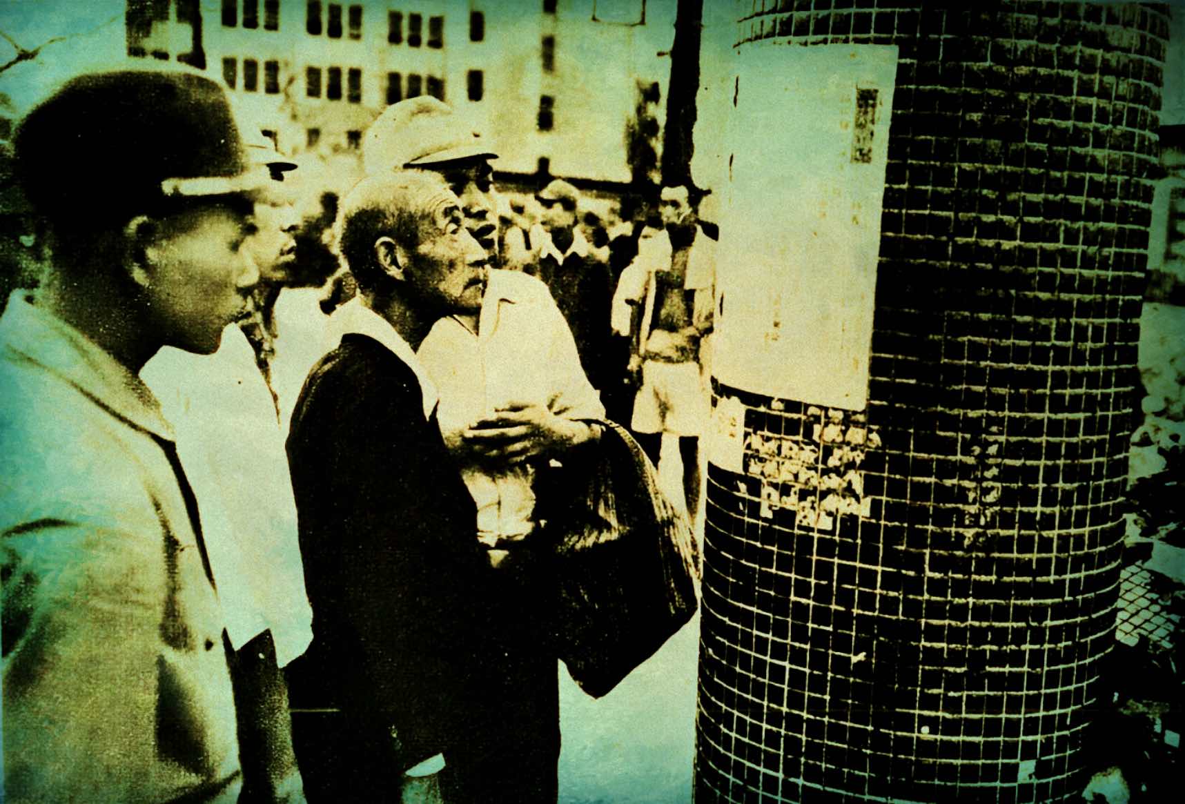 History and news footage of diverse people observing a public art installation or outdoor display, highlighting cultural engagement and community events.