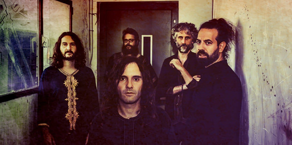 Alejandro Marcovich and band members of Caifanes, a legendary Mexican rock band, in a candid shot emphasizing their musical legacy and contribution to Latin American rock history.