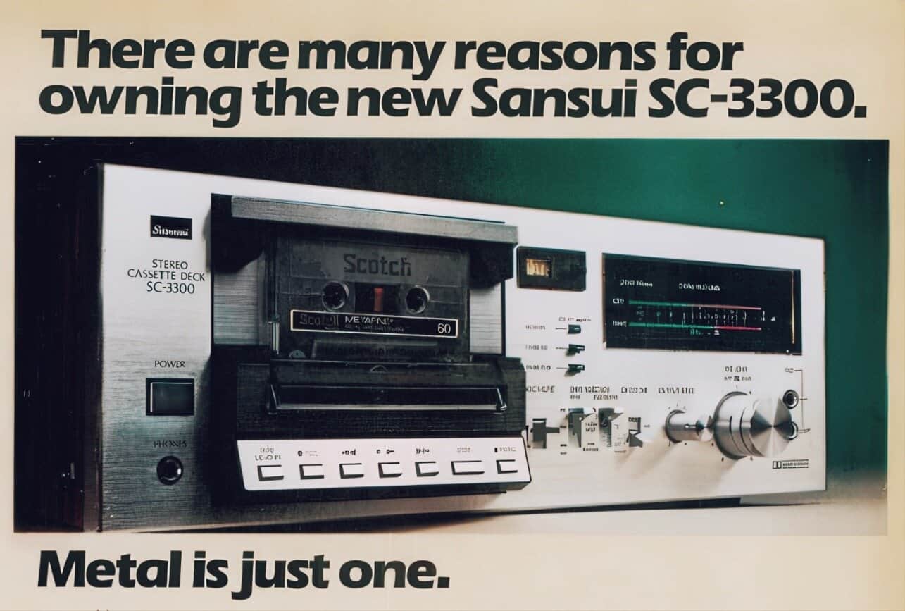 Cassette deck vintage stereo audio equipment for music recording and playback.