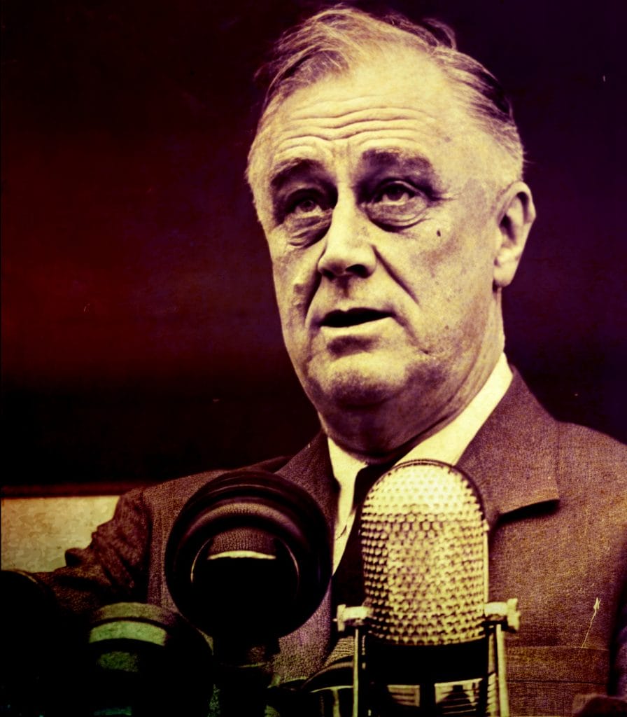 President Roosevelt at the Jefferson Memorial.