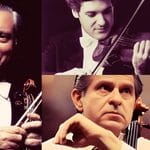 Issac Stern (L) - Pinchas Zuckerman (top) - Leonard Rose (bottom) - thinking as one.